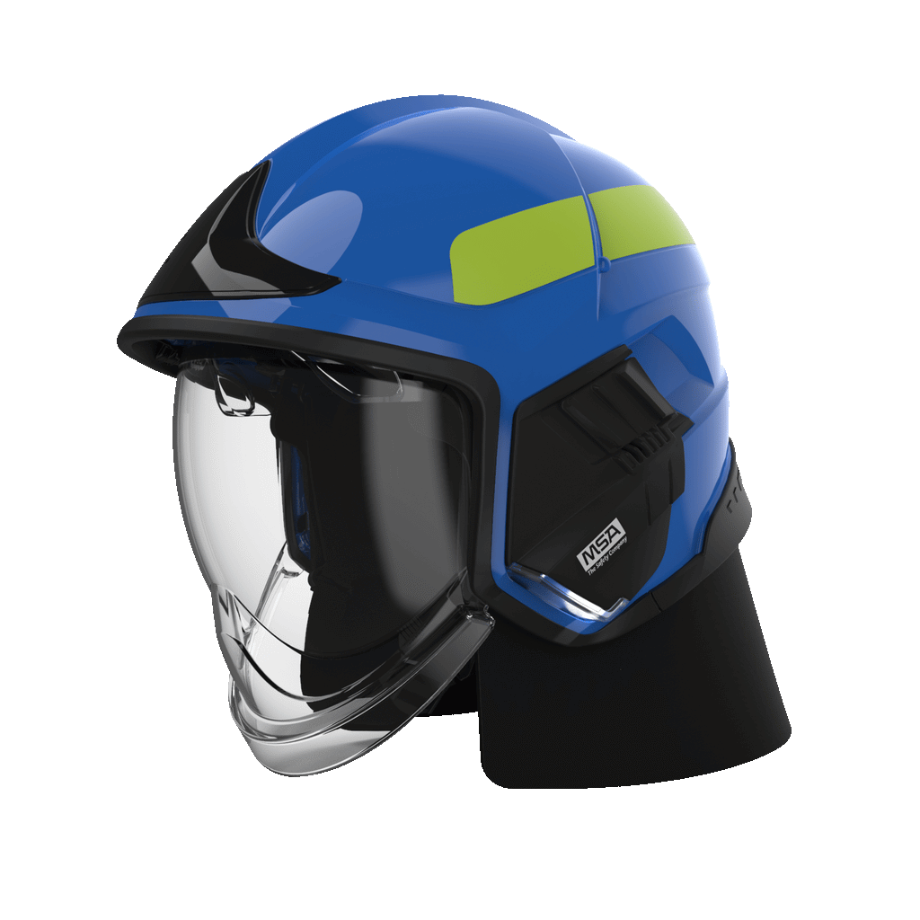 Blue leather online fire helmet