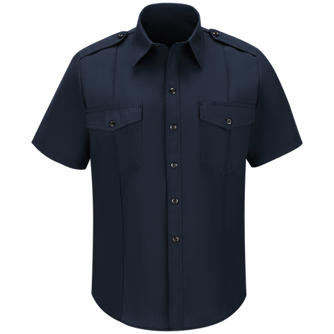 WORKRITE MEN'S CLASSIC SHORT SLEEVE FIRE CHIEF SHIRT - MIDNIGHT NAVY