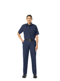 WORKRITE WOMEN'S CLASSIC SHORT SLEEVE FIRE CHIEF SHIRT - NAVY