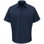 WORKRITE MEN'S CLASSIC SHORT SLEEVE FIRE CHIEF SHIRT - NAVY