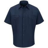 WORKRITE MEN'S CLASSIC SHORT SLEEVE FIRE CHIEF SHIRT - NAVY