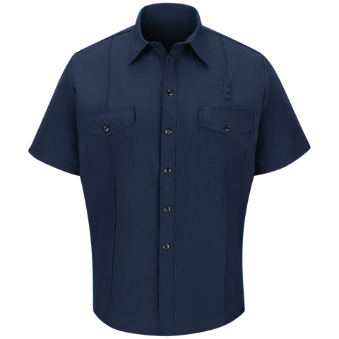 WORKRITE MEN'S CLASSIC SHORT SLEEVE FIRE CHIEF SHIRT - NAVY