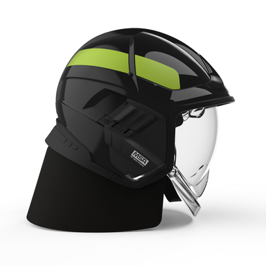 CAIRNS XF1 MODERN FIREFIGHTER HELMET - BLACK GLOSSY &ndash; SafeDesign Apparel Ltd