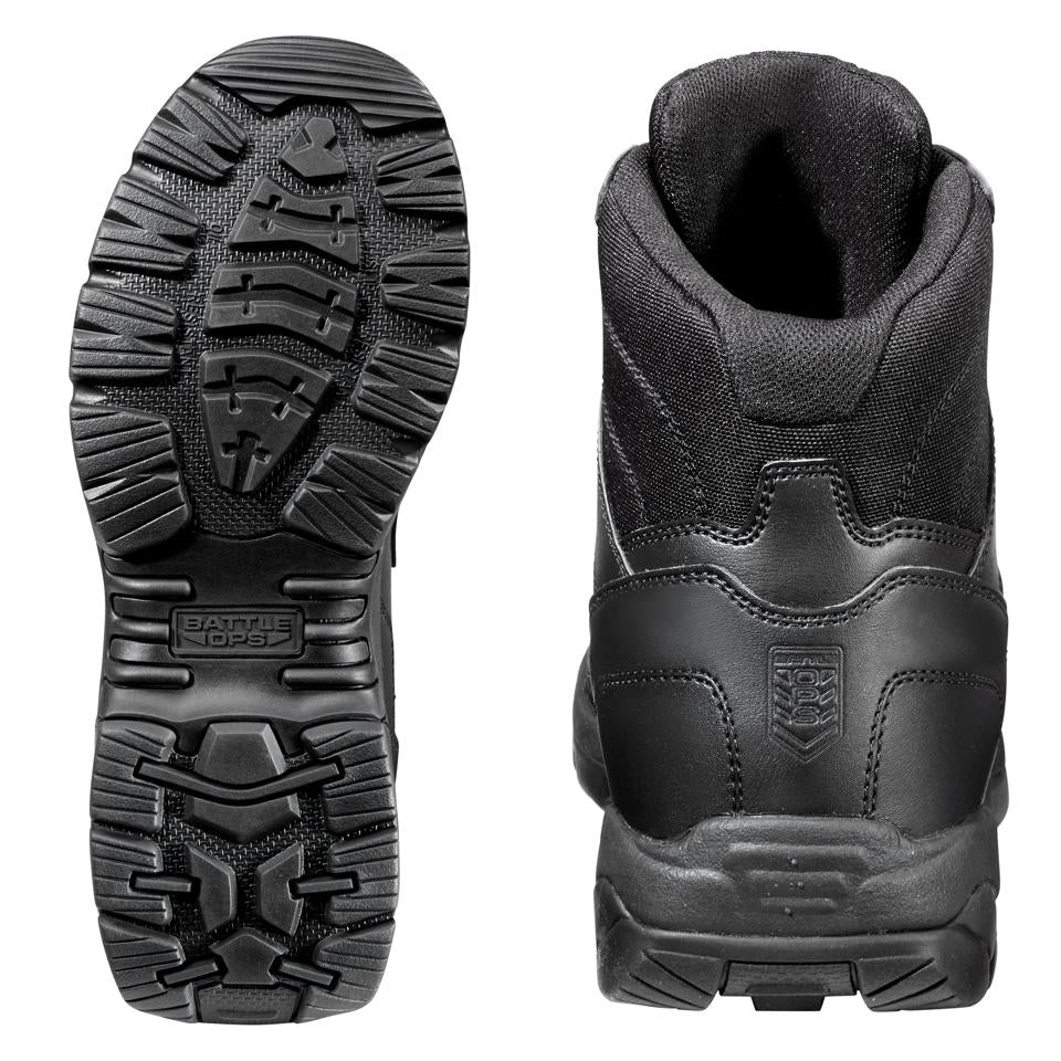 BATTLE OPS 6 INCH WATERPROOF BLACK TACTICAL BOOT SIDE ZIP COMP SAF SafeDesign Apparel Ltd